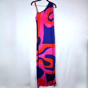 Y2K Save the Queen Floor Length Maxi Retro Pink/Purple/Orange Women's XL